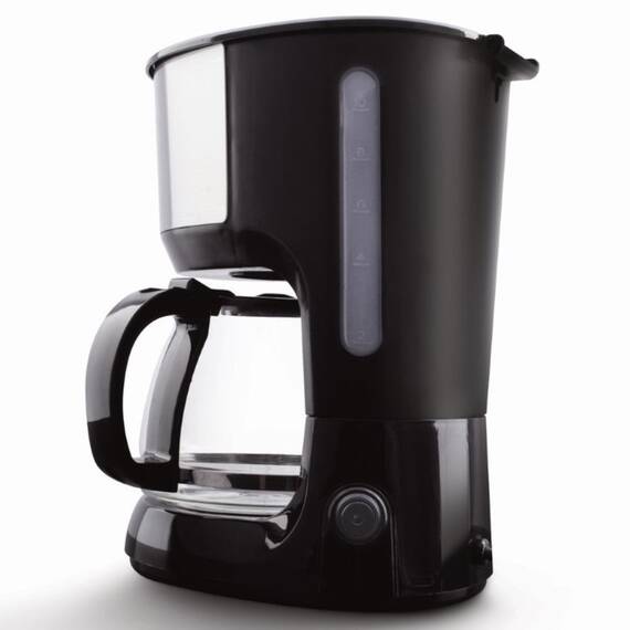 ​Cafetiera, 750 W, 1.25 l, capacitate 10 cesti, bol din sticla, filtru permanent, detasabil si lavabil, mentinere la cald, negru si argintiu - 2- Roveli