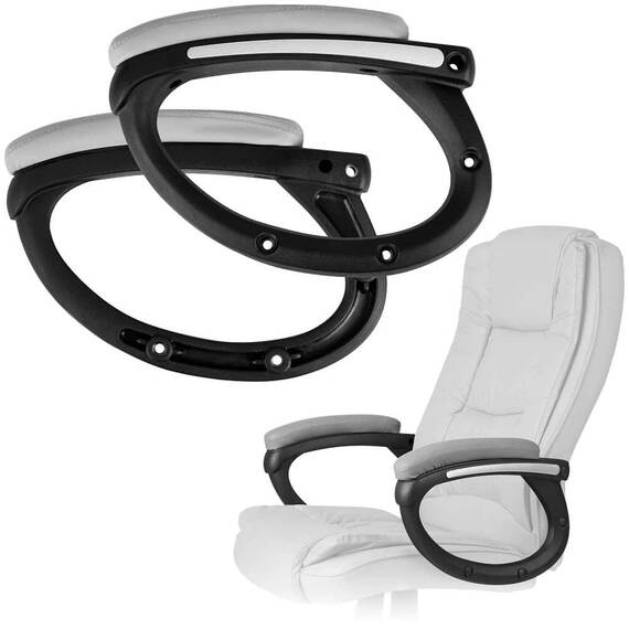 Set 2 cotiere pentru scaun de birou DacEnergy©, material rezistent, 8 dopuri de mascare, gri - 3- Roveli