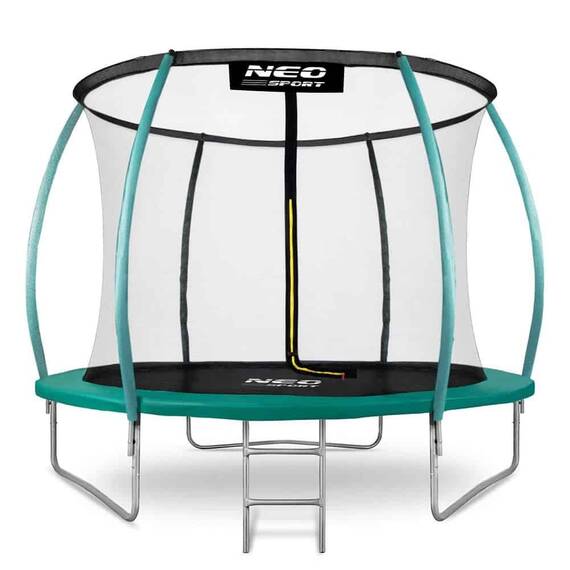 ​Trambulina de gradina , stalpi metalici profilat, plasa de siguranta interioara, arcuri zincate, intrare in forma de L, 252 cm - - Roveli
