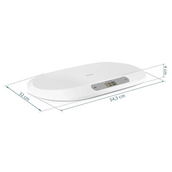 Cantar electronic pentru copii , structura stabila, forma ergonomica, ecran LCD mare, cu baterii, alb - 5- Roveli