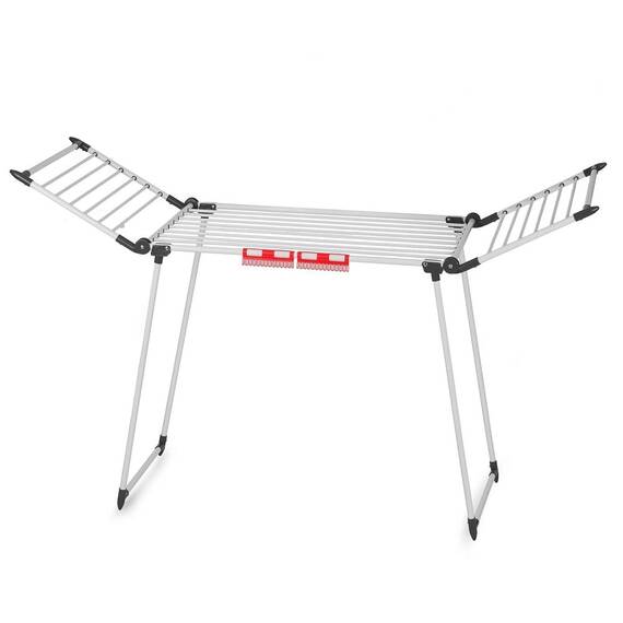 Uscator de rufe DacEnergy©, metalic, pliabil, picioare antiderapante, 174x108x61 cm, alb - 9- Roveli