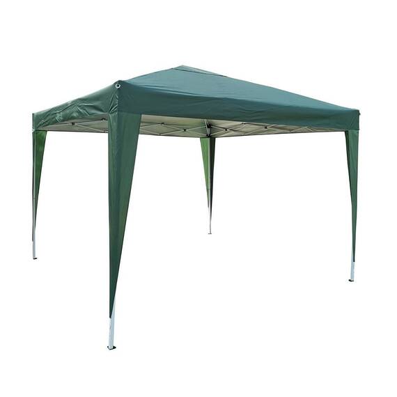 Pavilion gradina DacEnergy©, scheletul este fabricat din otel, acoperisul confectionat din poliester, pliabil, 3 x 3 m, verde - - Roveli