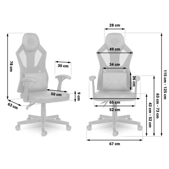 Scaun gaming DacEnergy©, husa din piele ecologica, baza cu cinci picioare, roti cauciucate, mecanism multi-bloc, reglarea inaltimii, negru - 8- Roveli