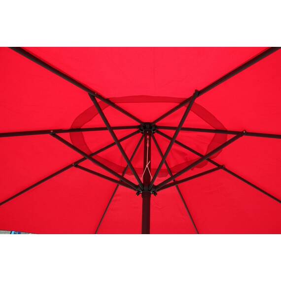 Umbrela soare DacEnergy©, structura metal, material poliester, forma rotunda, diametru 300 cm, culoare rosu - 3- Roveli