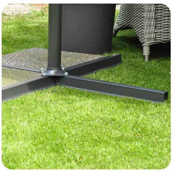 Umbrela de soare pentru exterior, realizata din poliester 180g/m2, baza si cadrul din otel, pliabila, 6 segmente, diametru 350 cm, practica, verde - 8- Roveli