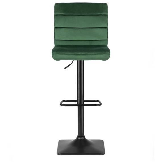 Scaun de bar cu spatar DacEnergy©, din velur, suport pentru picior, reglabil pe inaltime, stabil, verde - - Roveli