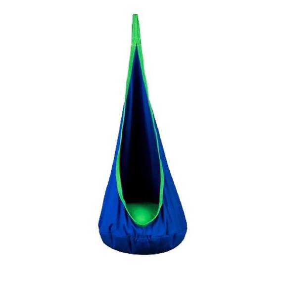 Hamac copii Neo-Sport, tip cocon, material rezistent, perna inclusa, 80kg, carlig inclus, albastru, 140x55 cm - - Roveli