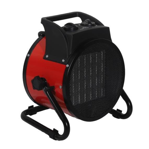 Aeroterma electrica, tehnologia PTC, termostat incorporat, 3 kW, 220 -240 V, 209 x 265 x 293 mm, rosu si negru - - Roveli