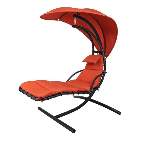 Balansoar gradina, tip fotoliu DacEnergy©, dimensiuni 190 x 135 cm, 1 persoana, structura metal/otel,  culoare portocaliu - - Roveli