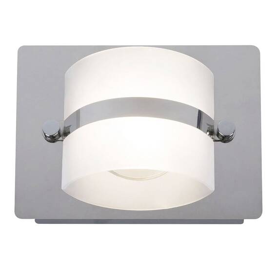 Aplica LED pentru baie Rabalux, structura cromata si un dispersor din plastic, 5W, IP44, 160 x 115 x 75 mm, alba - - Roveli