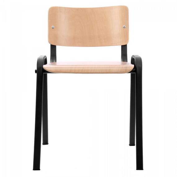 Scaun DacEnergy©, realizat din lemn stratificat fag, fix, operational, design clasic si practic, 71x47.5x48.5 cm, negru si natur - - Roveli