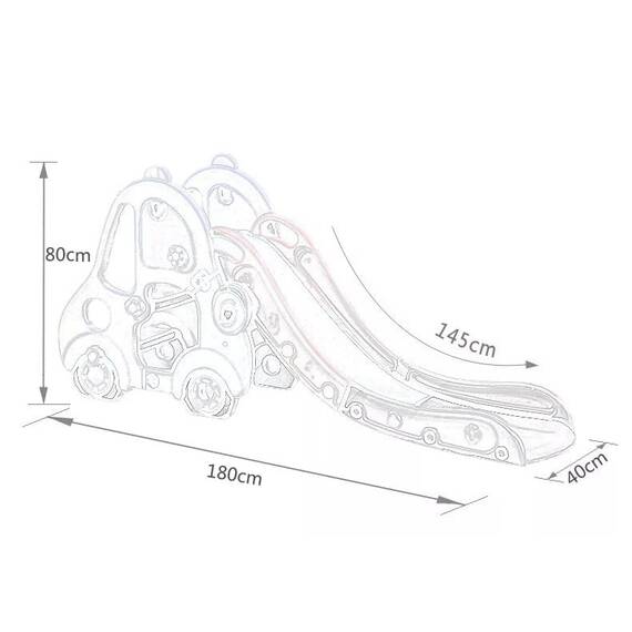 Tobogan pentru copii DacEnergy©, realizat din plastic, cu cos de baschet, in forma de masina, 180 x 80 x 40 cm, roz - 2- Roveli
