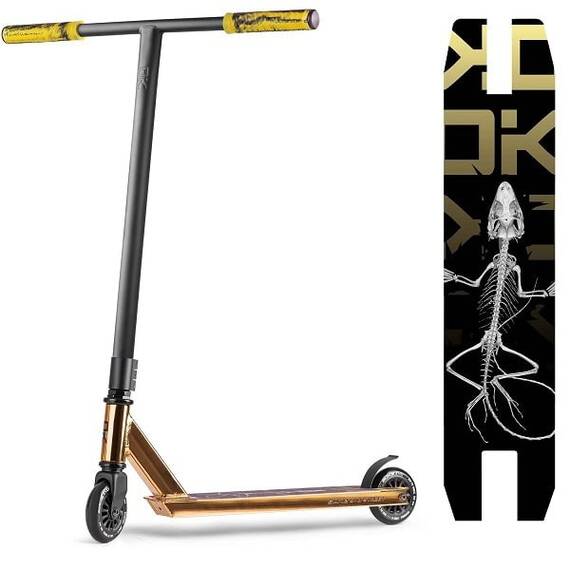Trotineta cascadorie , din otel, maner cauciuc tpr, roti de 100mm, 83x66 cm, gold - 3- Roveli