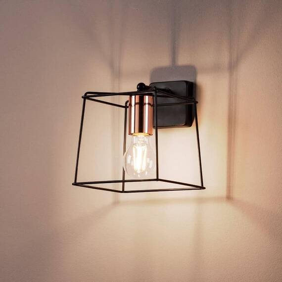 Aplica Smarter, realizat din metal, design deosebit si modern, dulie E27, 42 W, finisaj cupru si negru - 2- Roveli