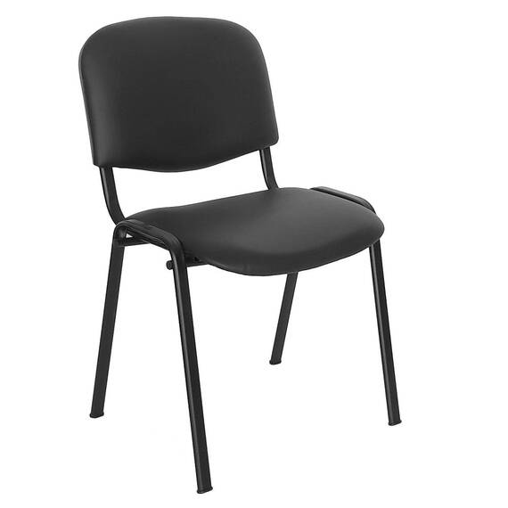 Scaun DacEnergy©, realizat din imitatie piele, cadru din teava de otel, 84x53x53 cm, fix, aspect clasic, negru - 2- Roveli