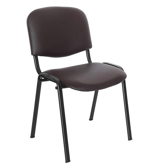 Scaun DacEnergy©, realizat din imitatie piele, cadru din teava de otel, 84x53x53 cm, fix, aspect clasic, maro inchis - 2- Roveli