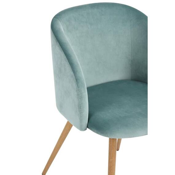 Scaun DacEnergy©, tapitat cu material textil, spatar curbat, 4 picioare realizate din metal, in nuanta lemnului, 81x60x53.5 cm, aqua - 2- Roveli