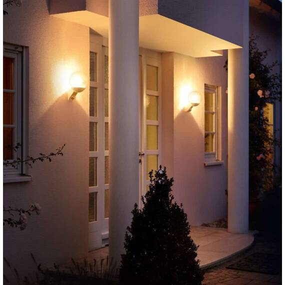 Aplica pentru exterior Steinel, realizat din sticla, cu senzor de miscare infrarosu, E27, IP44, 216 x 306 x 216 mm, alba - 2- Roveli