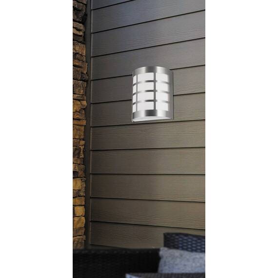 Aplica pentru exterior Rabalux, structura metalica, dispersor din plastic, dulie E27, 11W, IP44, satin crom si alb - 2- Roveli