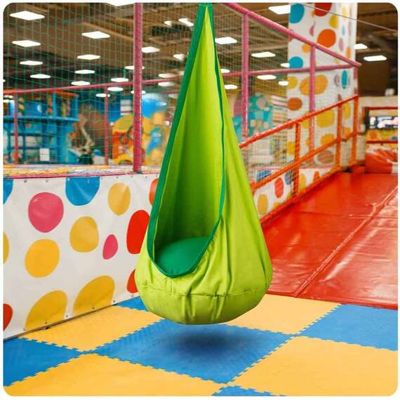 Hamac copii Neo-Sport, tip cocon, material rezistent, perna inclusa, 80kg, carlig inclus, verde, 140x55 cm - 3- Roveli