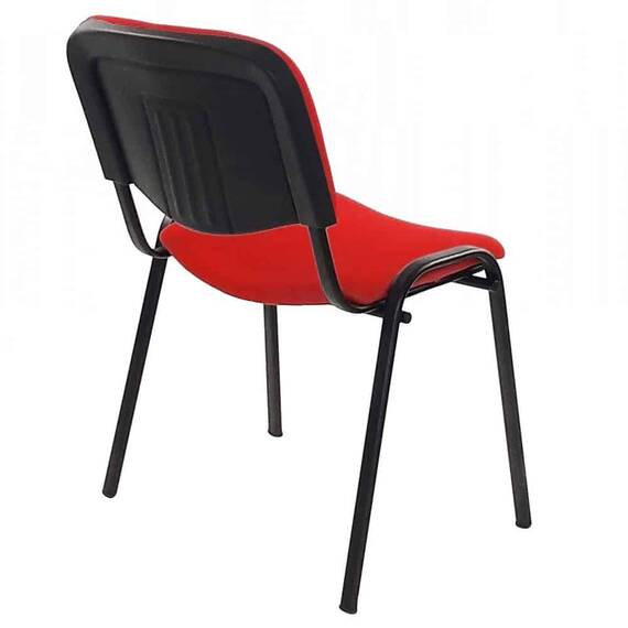 Scaun DacEnergy©, fix, dimensiune 84x53x53 cm, structura din otel, tapiterie din stofa, culoare rosu - 3- Roveli