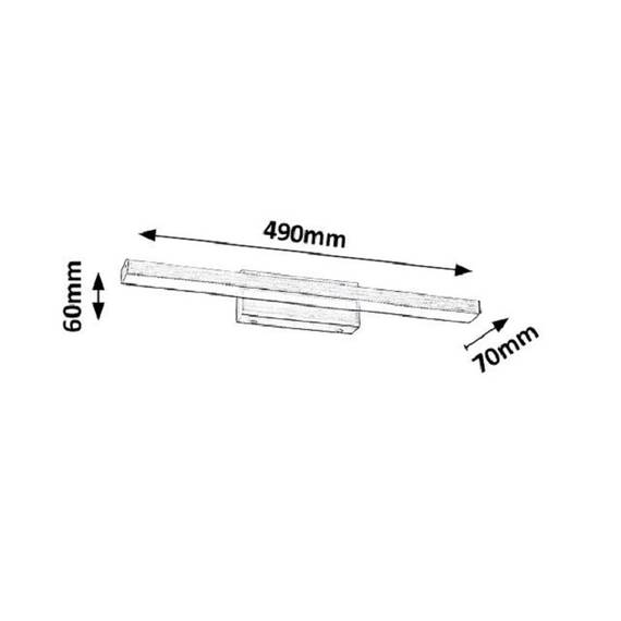 Aplica LED pentru baie Rabalux, un dispersor din plastic, 12W, IP44,  490 x 60 x 70 mm, bronz - 3- Roveli