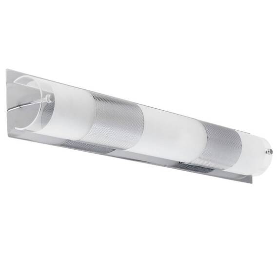 Aplica pentru baie Rabalux,  structura metalica si abajur din sticla, cu ornament din metal cromat, 3 surse cu soclu E14, 40W, 580x90 mm - 3- Roveli