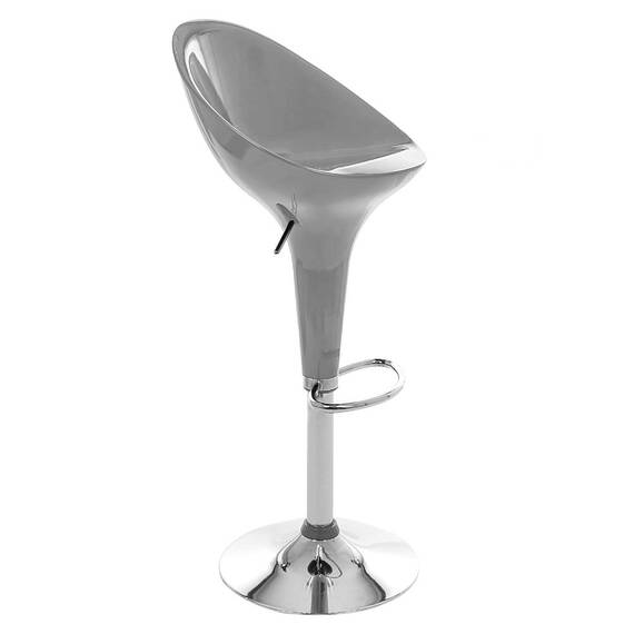 Scaun de bar DacEnergy©, structura din otel cromat, sezut si spatar din plastic, reglabil pe inaltime, rotativ, 100 cm, argintiu - 3- Roveli