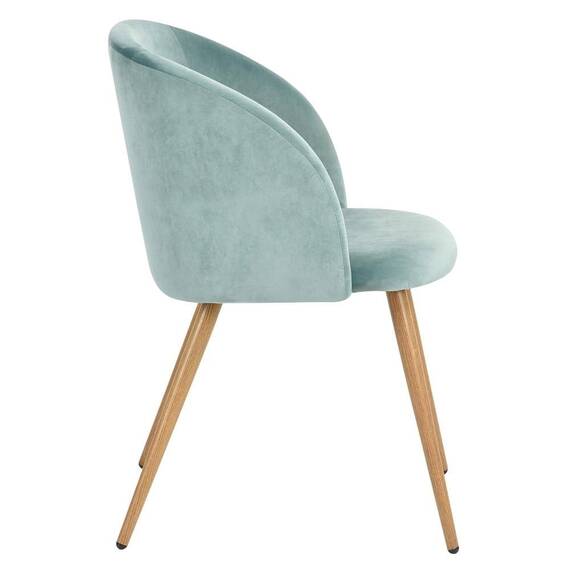 Scaun DacEnergy©, tapitat cu material textil, spatar curbat, 4 picioare realizate din metal, in nuanta lemnului, 81x60x53.5 cm, aqua - 3- Roveli