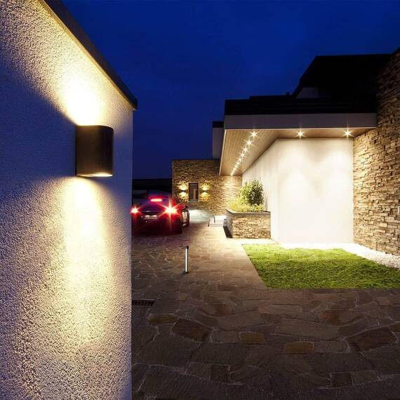 Aplica pentru exterior Smarter, corp din aluminiu, dispersor din sticla, 2 x GU10, putere maxima 2 x 35W, IP44, finisaj ruginiu - 3- Roveli