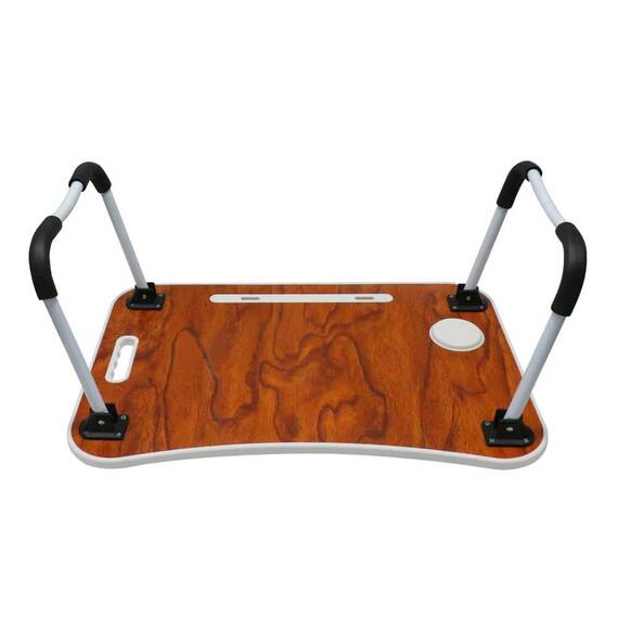 Masa pentru laptop DacEnergy©, 2 picioare din metal, blat din MDF, plianta, elemente din material plastic, 60 x 40 x 27 cm, albastra - 2- Roveli