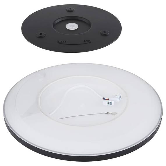 Plafoniera LED Globo, din plastic, pentru interior, 24W, 2300lm, lumina calda, functie memorie, 3 nivele, negru si opal - 4- Roveli