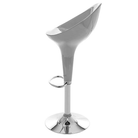 Scaun de bar DacEnergy©, structura din otel cromat, sezut si spatar din plastic, reglabil pe inaltime, rotativ, 100 cm, argintiu - 4- Roveli