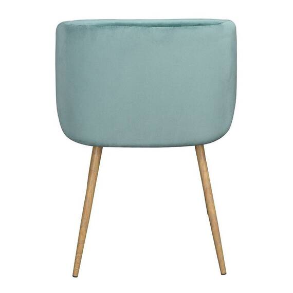 Scaun DacEnergy©, tapitat cu material textil, spatar curbat, 4 picioare realizate din metal, in nuanta lemnului, 81x60x53.5 cm, aqua - 4- Roveli