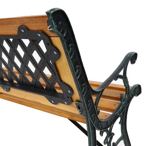​Banca pentru parc , realizata din lemn, metal si PVC, cu spatar, 127 x 34 x 73.5 cm, natur - 4- Roveli