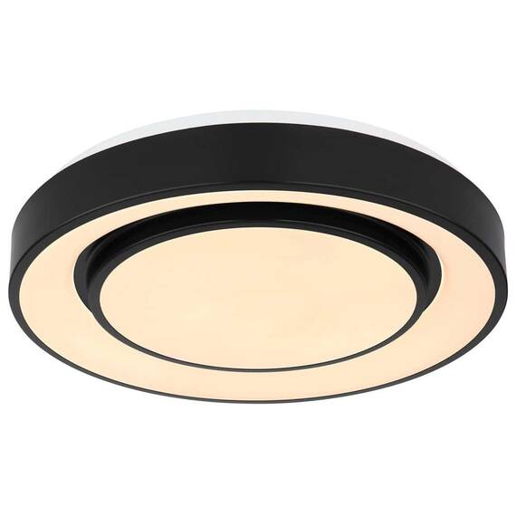 Plafoniera LED Globo, structura din metal si plastic, 24W, 1500lm, lumina calda/rece, functie memorie, lumina de veghe, telecomanda, negru si opal - 4- Roveli