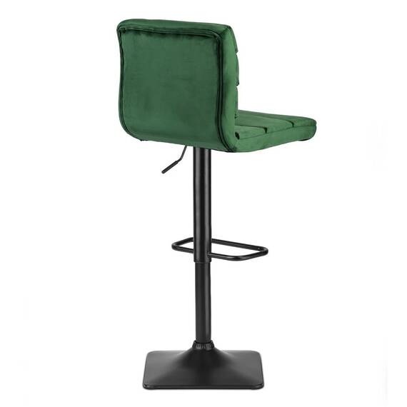 Scaun de bar cu spatar DacEnergy©, din velur, suport pentru picior, reglabil pe inaltime, stabil, verde - 5- Roveli