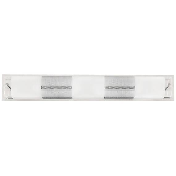 Aplica pentru baie Rabalux,  structura metalica si abajur din sticla, cu ornament din metal cromat, 3 surse cu soclu E14, 40W, 580x90 mm - 5- Roveli