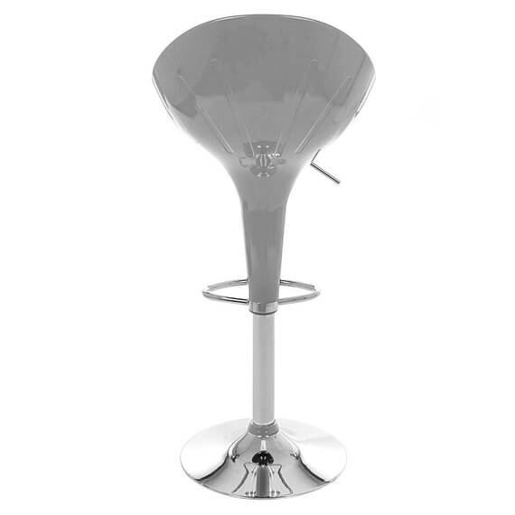 Scaun de bar DacEnergy©, structura din otel cromat, sezut si spatar din plastic, reglabil pe inaltime, rotativ, 100 cm, argintiu - 5- Roveli