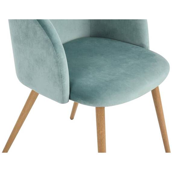 Scaun DacEnergy©, tapitat cu material textil, spatar curbat, 4 picioare realizate din metal, in nuanta lemnului, 81x60x53.5 cm, aqua - 5- Roveli