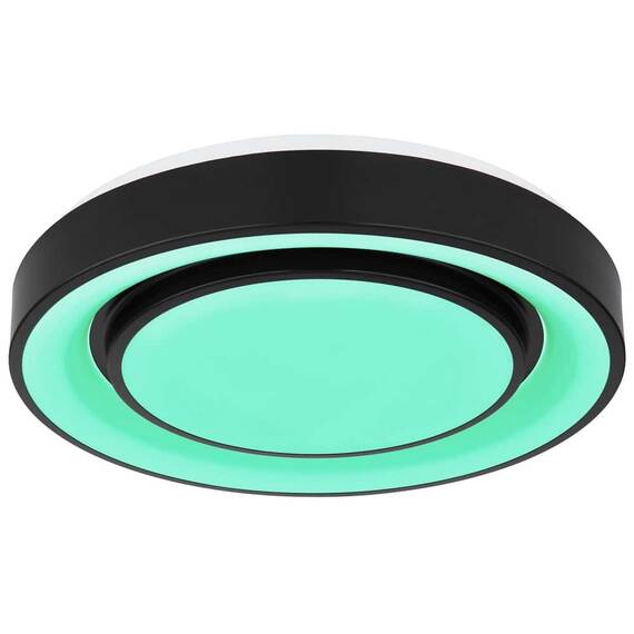 Plafoniera LED Globo, structura din metal si plastic, 24W, 1500lm, lumina calda/rece, functie memorie, lumina de veghe, telecomanda, negru si opal - 5- Roveli