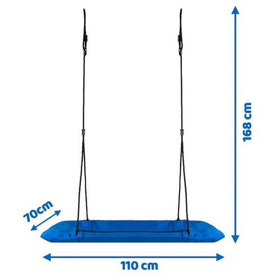 Leagan cuib , cadru otel, poliester Oxford acoperit 600D, dreptunghiular, material impermeabil, 110 x 70 cm, albastru - 6- Roveli