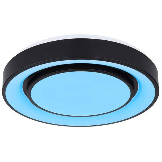 Plafoniera LED Globo, structura din metal si plastic, 24W, 1500lm, lumina calda/rece, functie memorie, lumina de veghe, telecomanda, negru si opal - 6- Roveli
