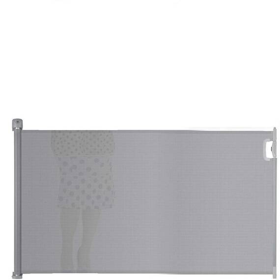 Poarta de siguranta, retactabila pentru scari si usi, realizat din ABS si  PVC, pliere usoara si rapida, lungimea reglabila, 92,5x140 cm, gri - - Roveli