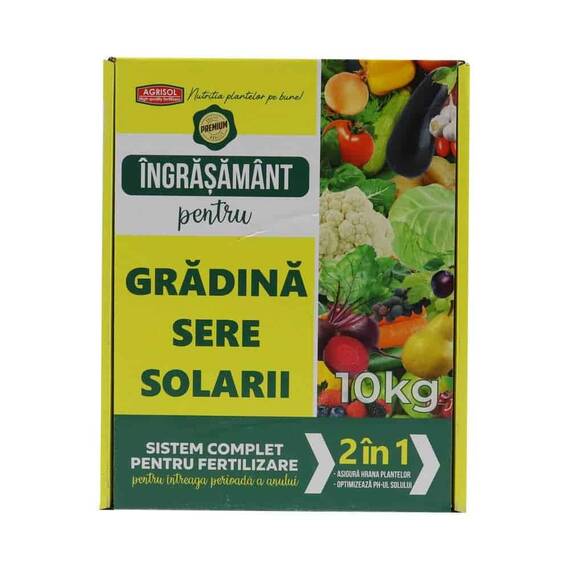 Ingrasamant universal pentru gradina, sere si solarii Agrisol, asigura hrana plantelor, 10 kg - - Roveli