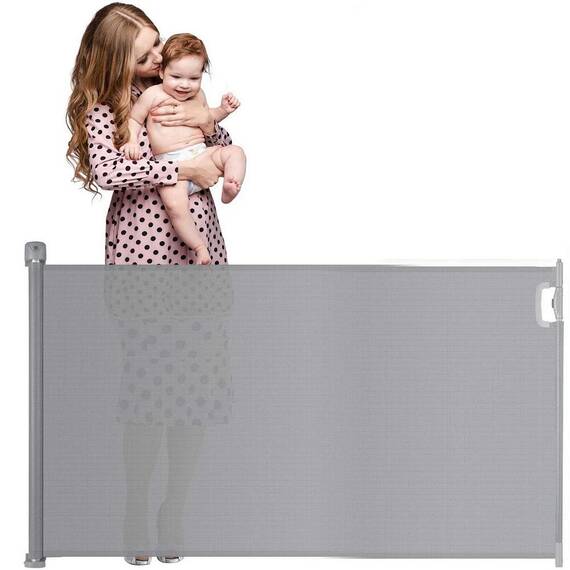 Poarta de siguranta, retactabila pentru scari si usi, realizat din ABS si  PVC, pliere usoara si rapida, lungimea reglabila, 92,5x140 cm, gri - 3- Roveli