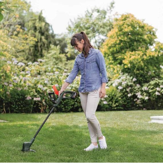 Trimmer pentru gazon, diametru de taiere 23 cm, incarcator si acumulator Li-ion 18 V, 2 Ah - 5- Roveli