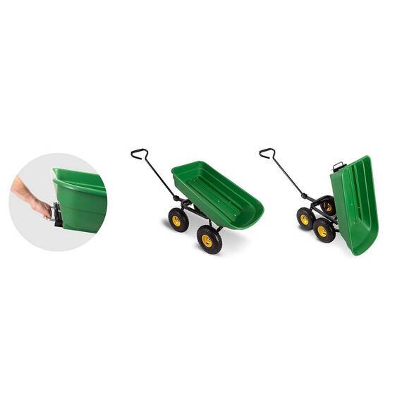 Carucior pentru gradina, otel, functia de basculare, 47x85x18 cm, capacitate de ridicare 200 kg, verde - 8- Roveli