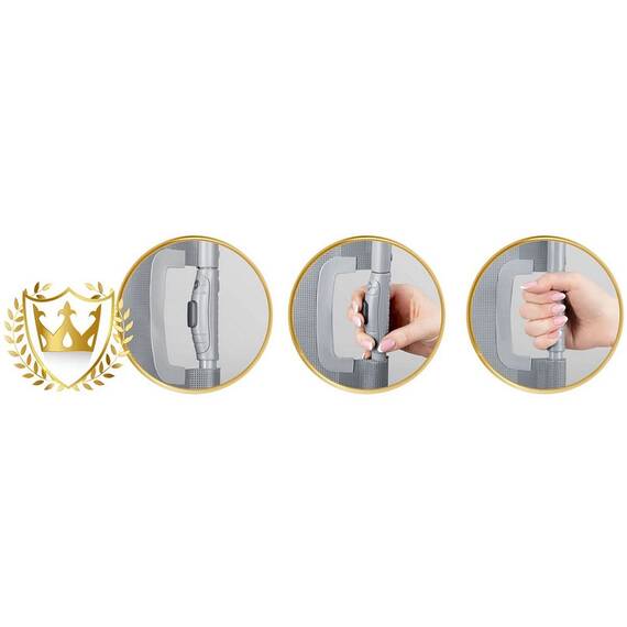 Poarta de siguranta, retactabila pentru scari si usi, realizat din ABS si  PVC, pliere usoara si rapida, lungimea reglabila, 92,5x140 cm, gri - 8- Roveli