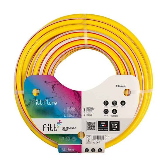 Furtun gradina Fitt, insertie textila, cu sistem anti-incurcare, flexibil, 25 mm, rola 25 m - - Roveli